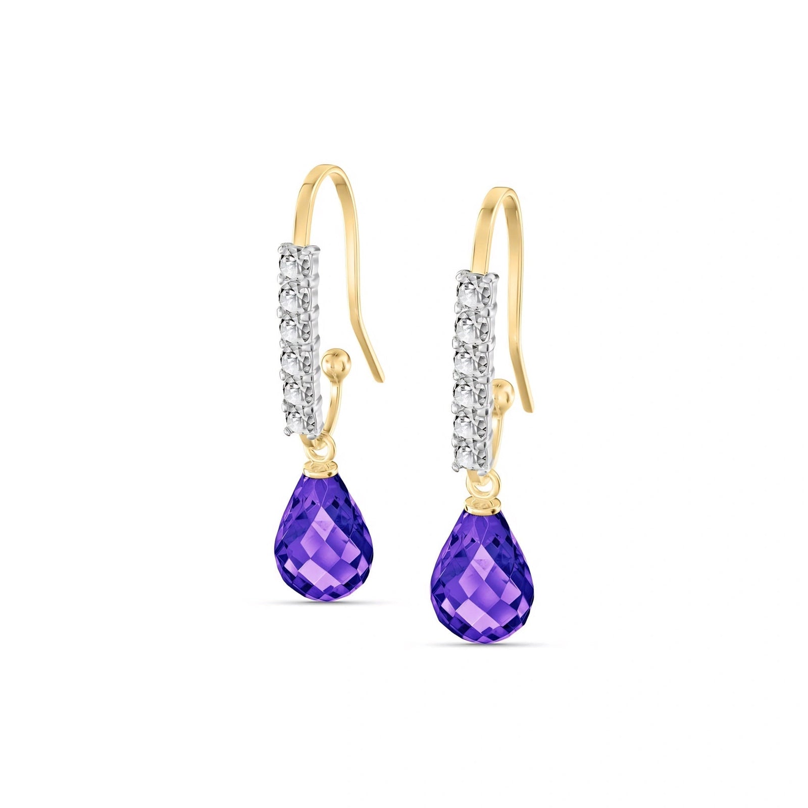 Yellow Gold Diamond & Amethyst — Mariagiuliana