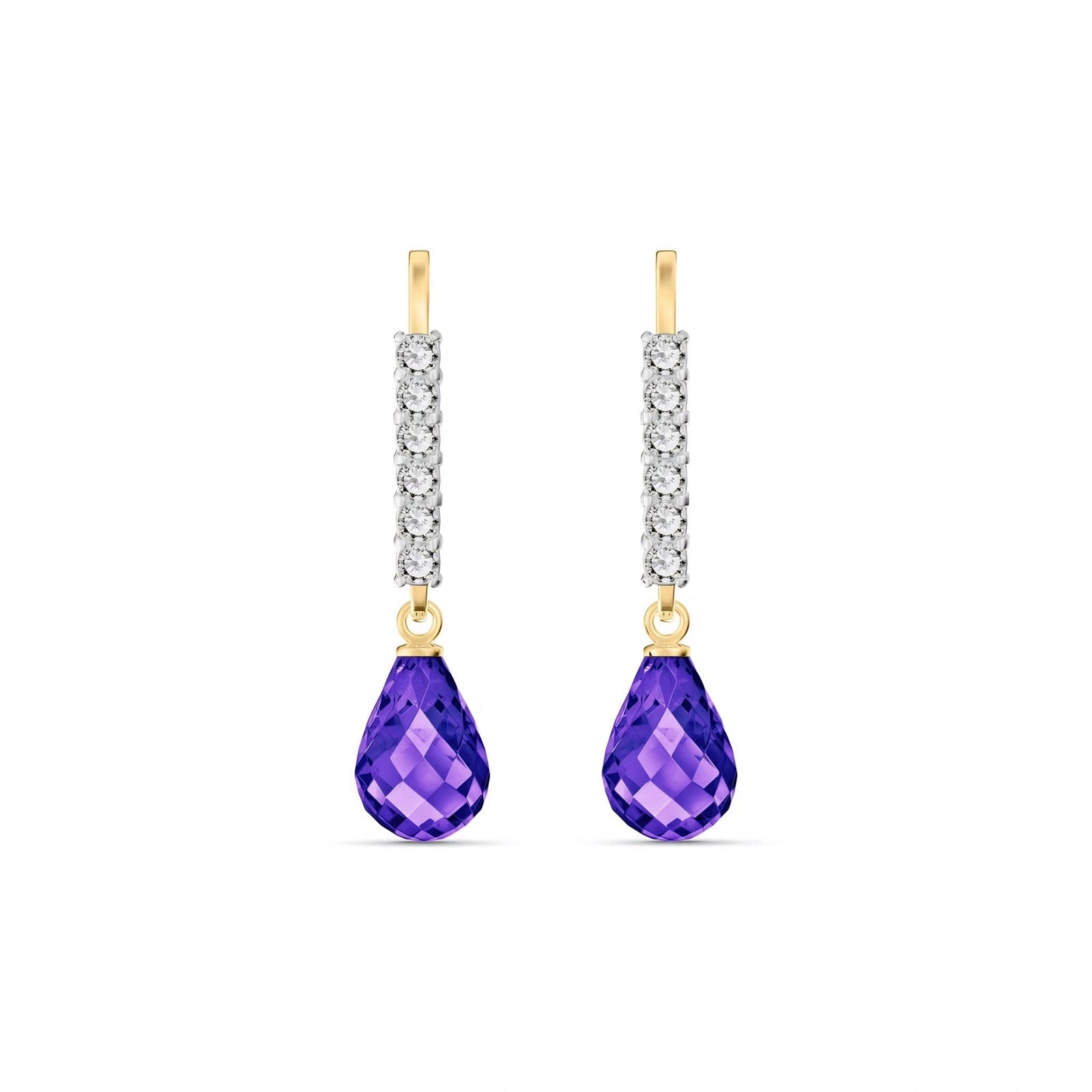 Yellow Gold Diamond & Amethyst — Mariagiuliana
