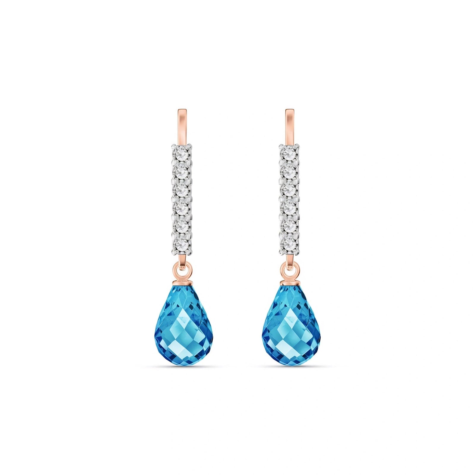 Rose Gold Diamond & Blue Topaz — Mariagiuliana