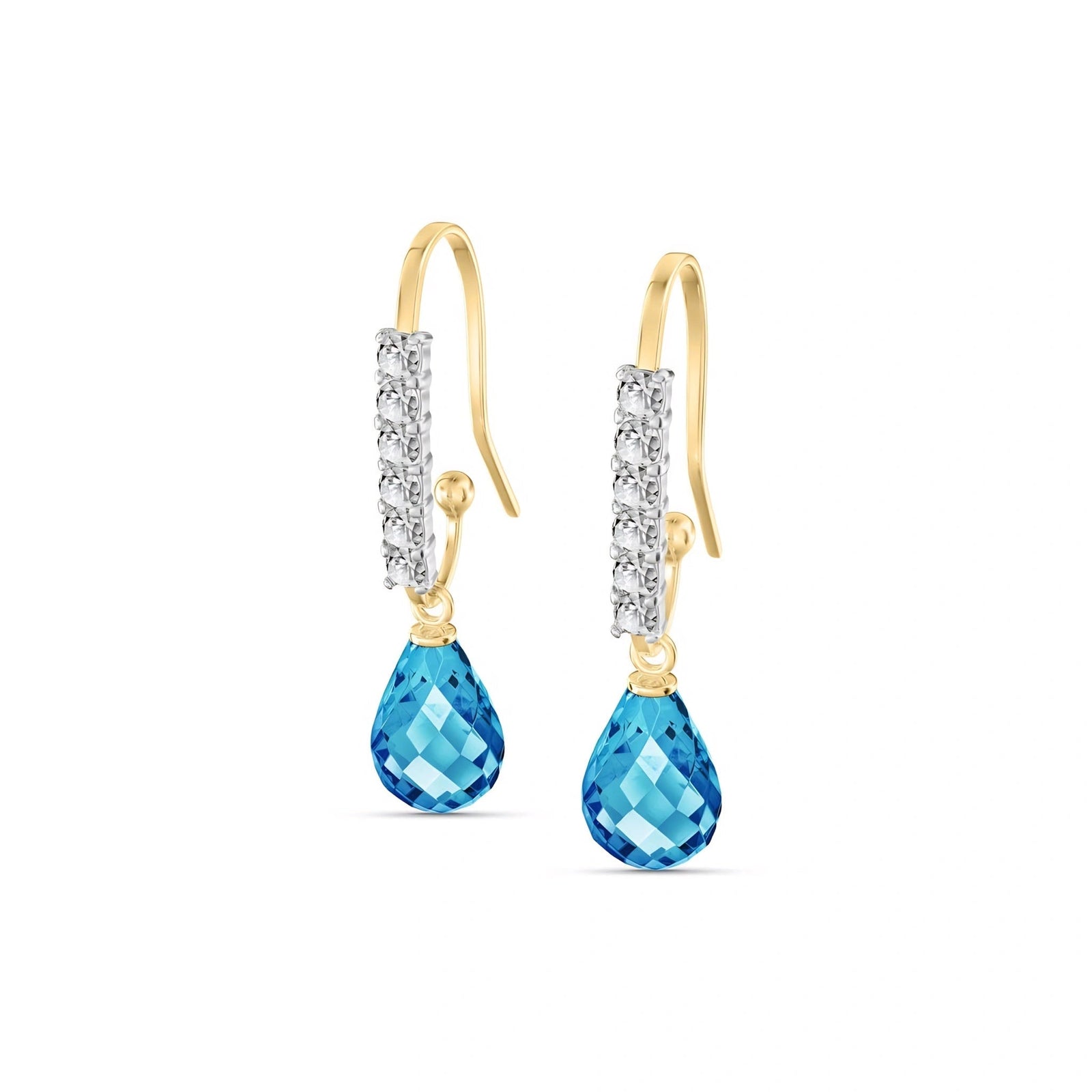Yellow Gold Diamond & Blue Topaz — Mariagiuliana