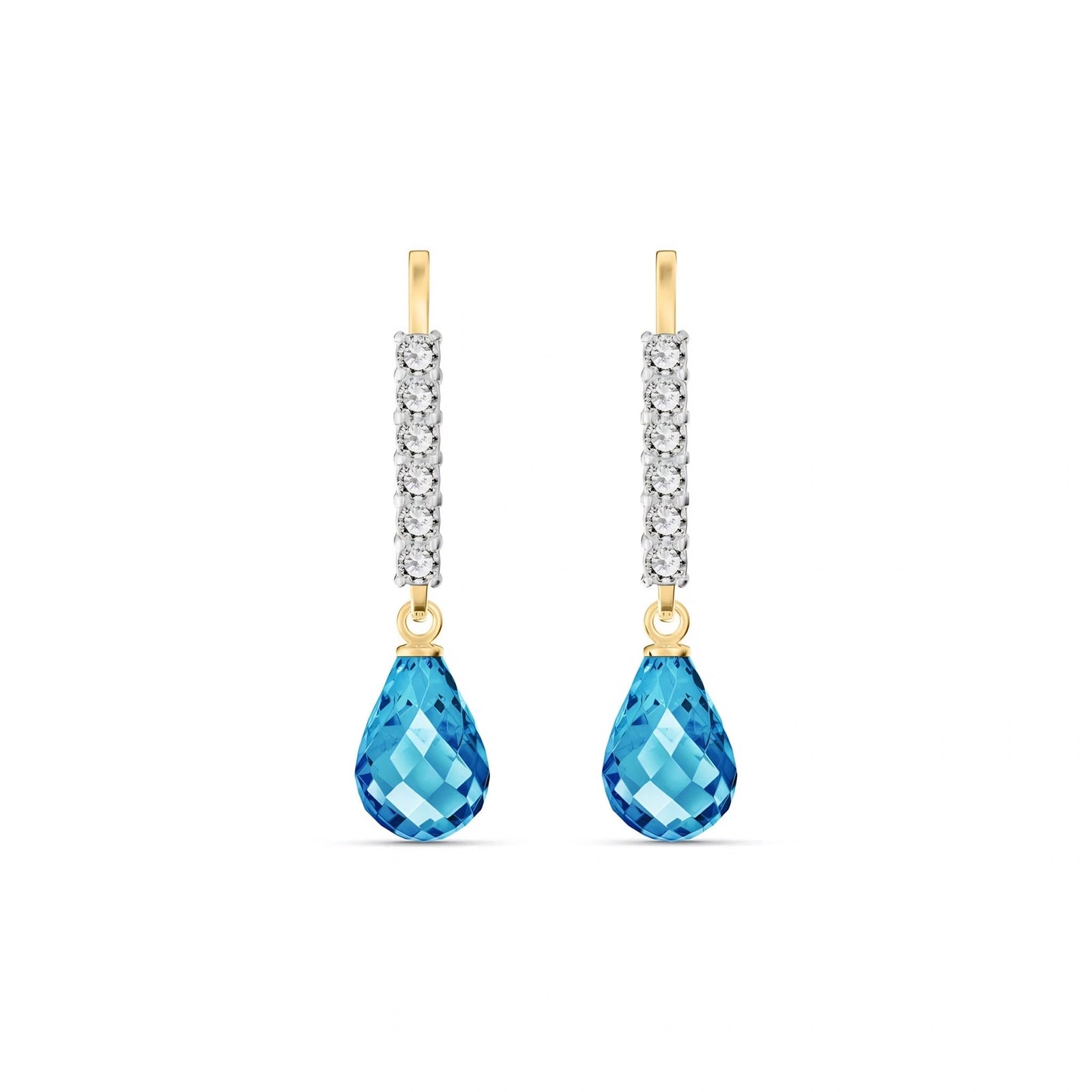 Yellow Gold Diamond & Blue Topaz — Mariagiuliana
