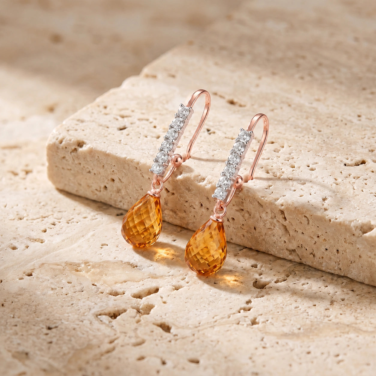 Rose Gold Diamond & Citrine — Mariagiuliana