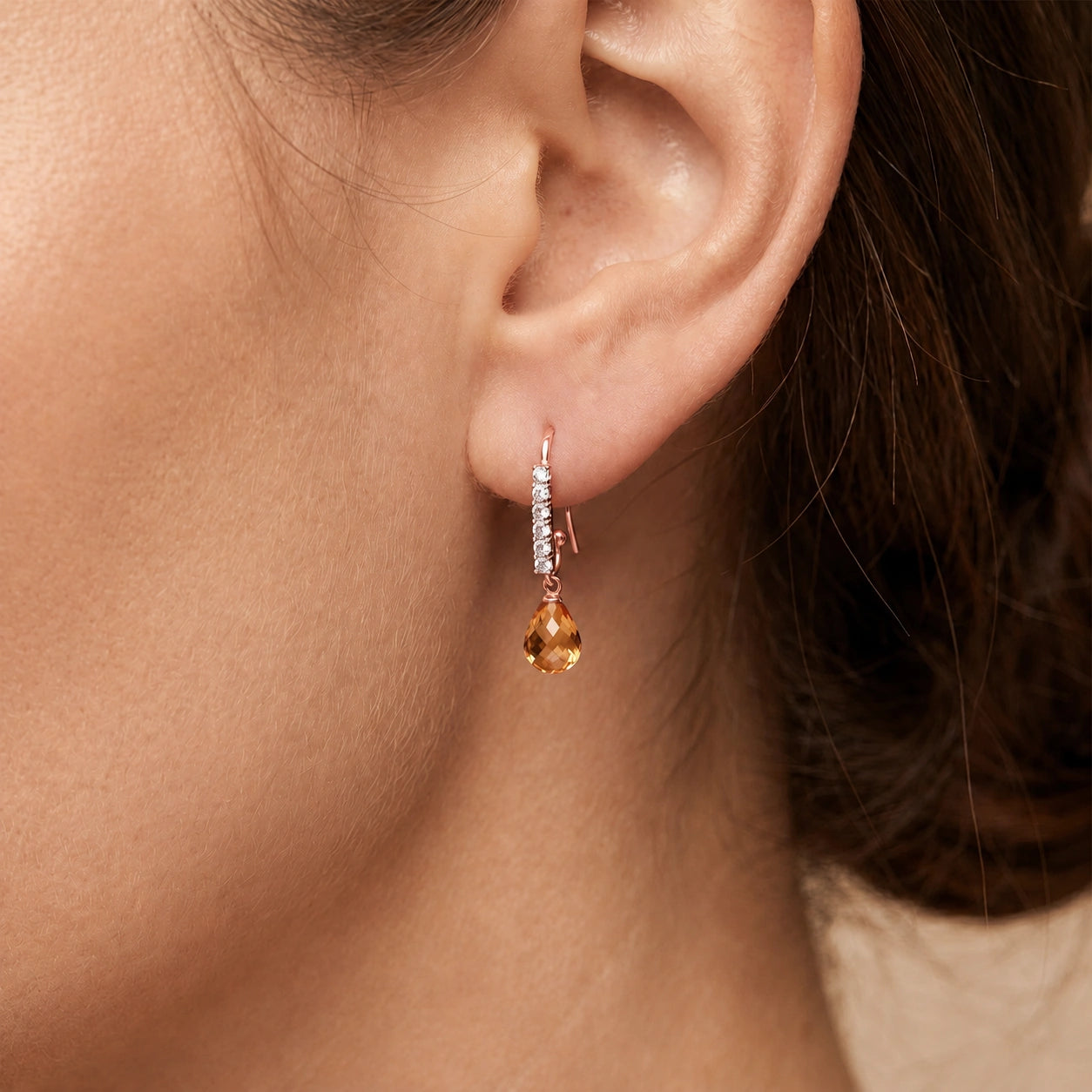 Rose Gold Diamond & Citrine — Mariagiuliana