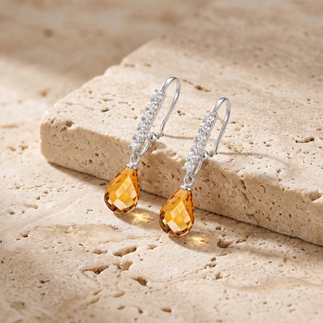 White Gold Diamond & Citrine — Mariagiuliana
