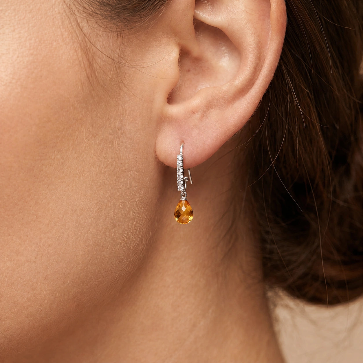 White Gold Diamond & Citrine — Mariagiuliana