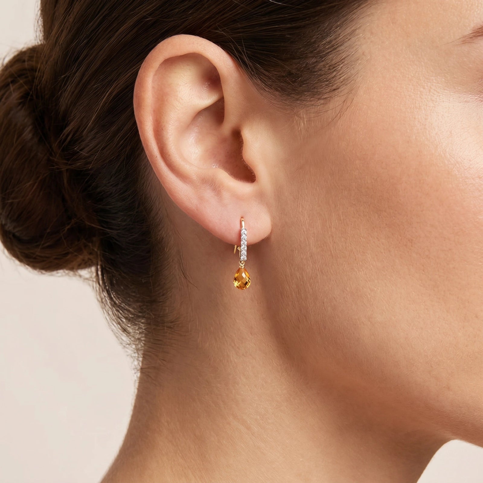 Yellow Gold Diamond & Citrine — Mariagiuliana
