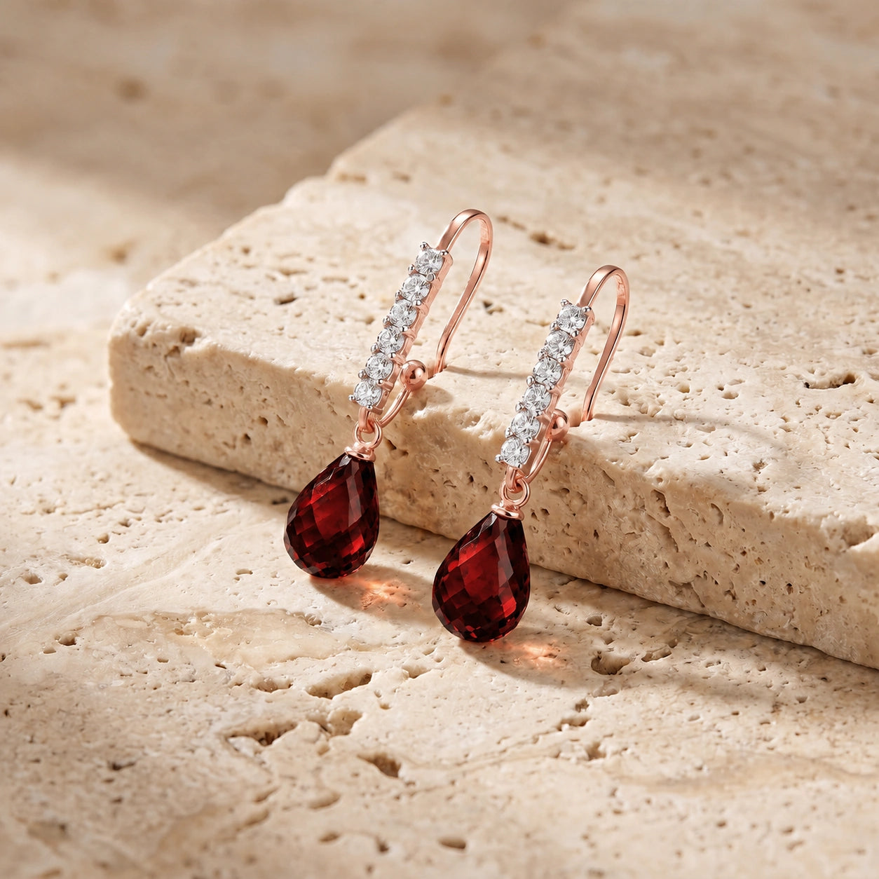 Rose Gold Diamond & Garnet — Mariagiuliana