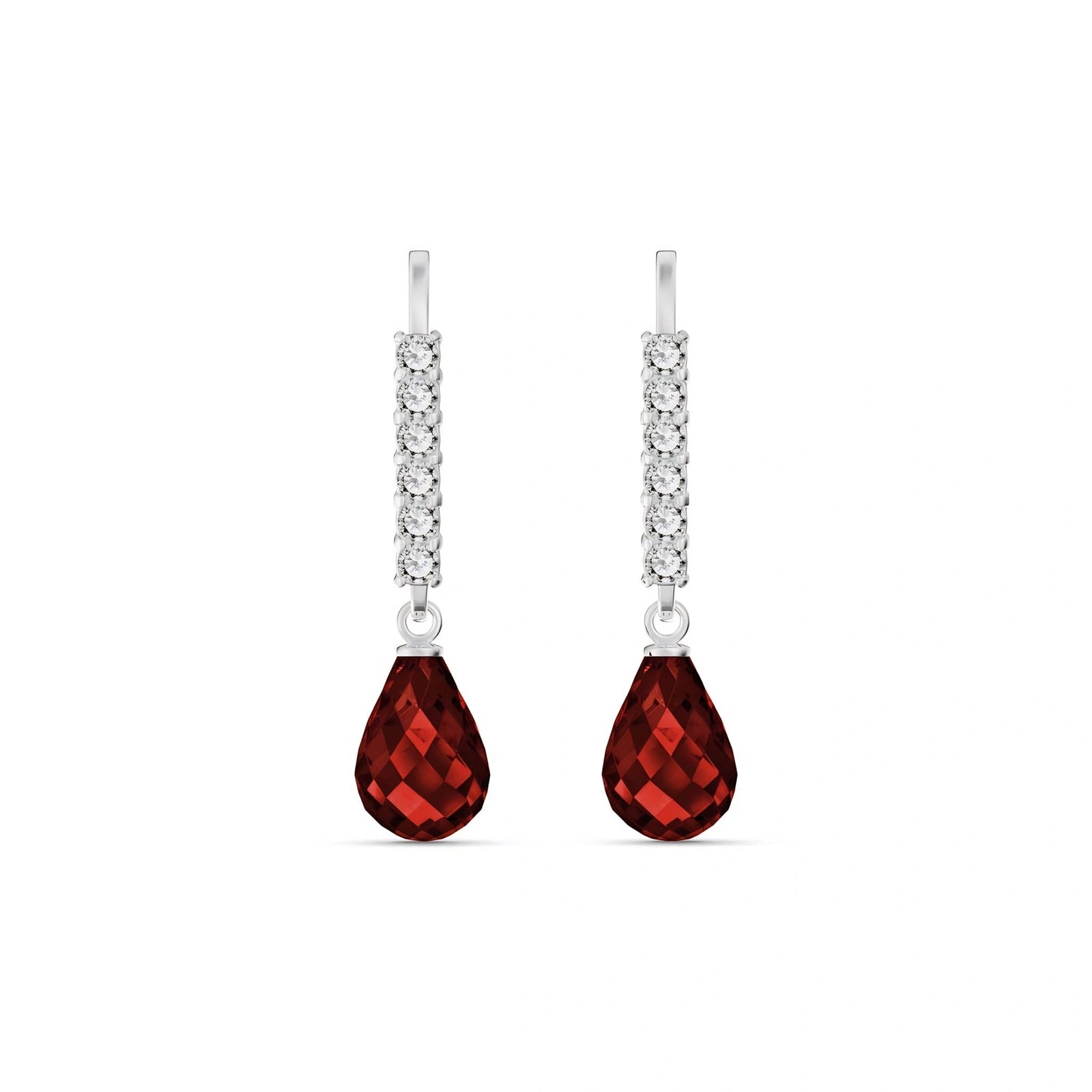 White Gold Diamond & Garnet — Mariagiuliana