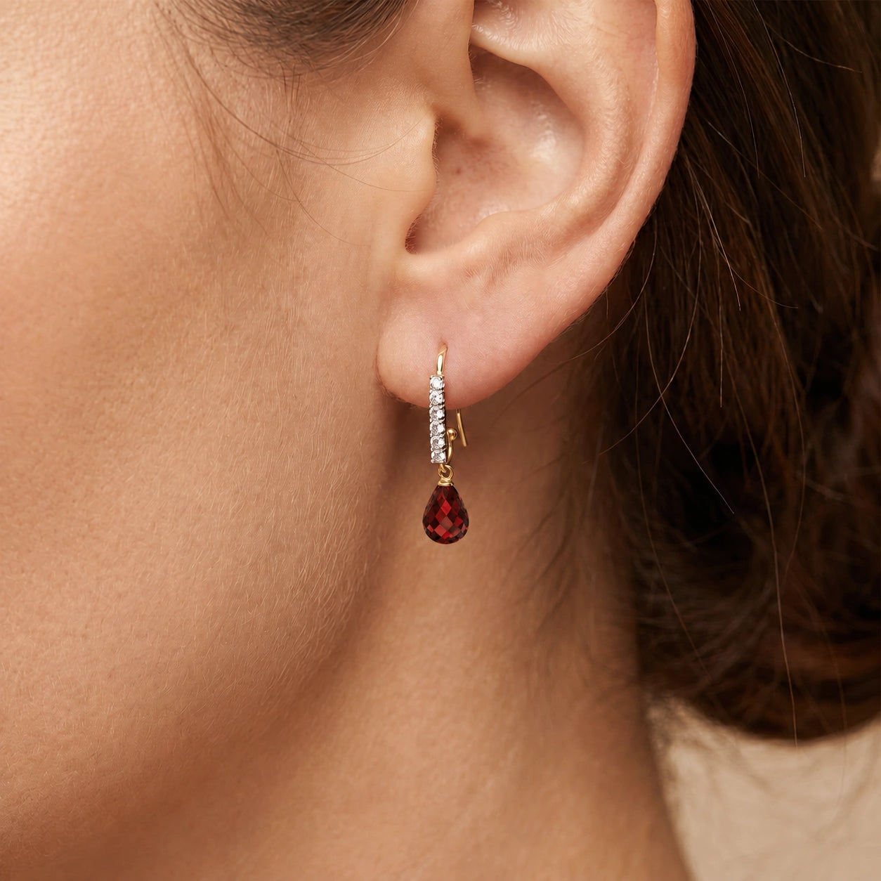 Yellow Gold Diamond & Garnet — Mariagiuliana