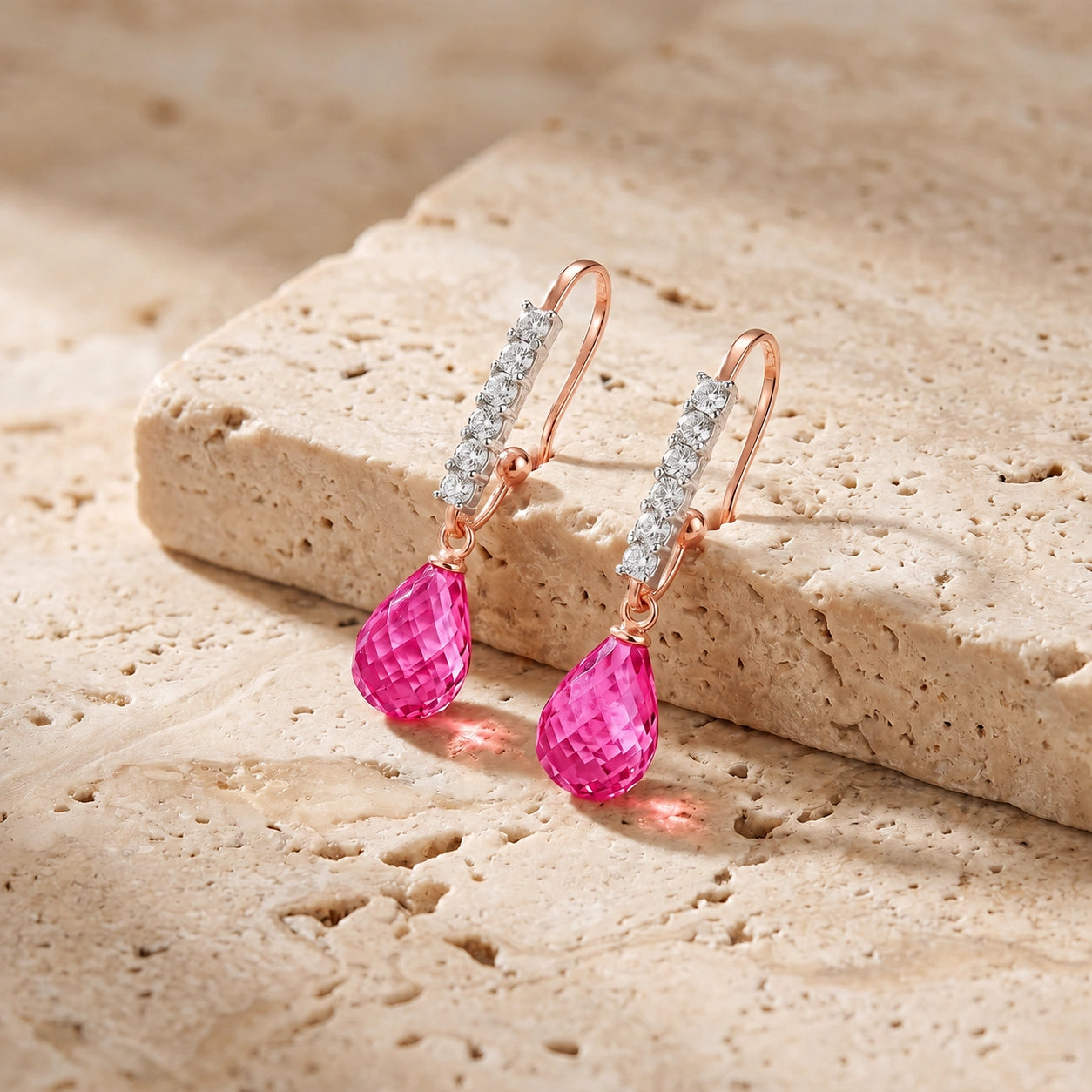 Rose Gold Diamond & Pink Topaz — Mariagiuliana