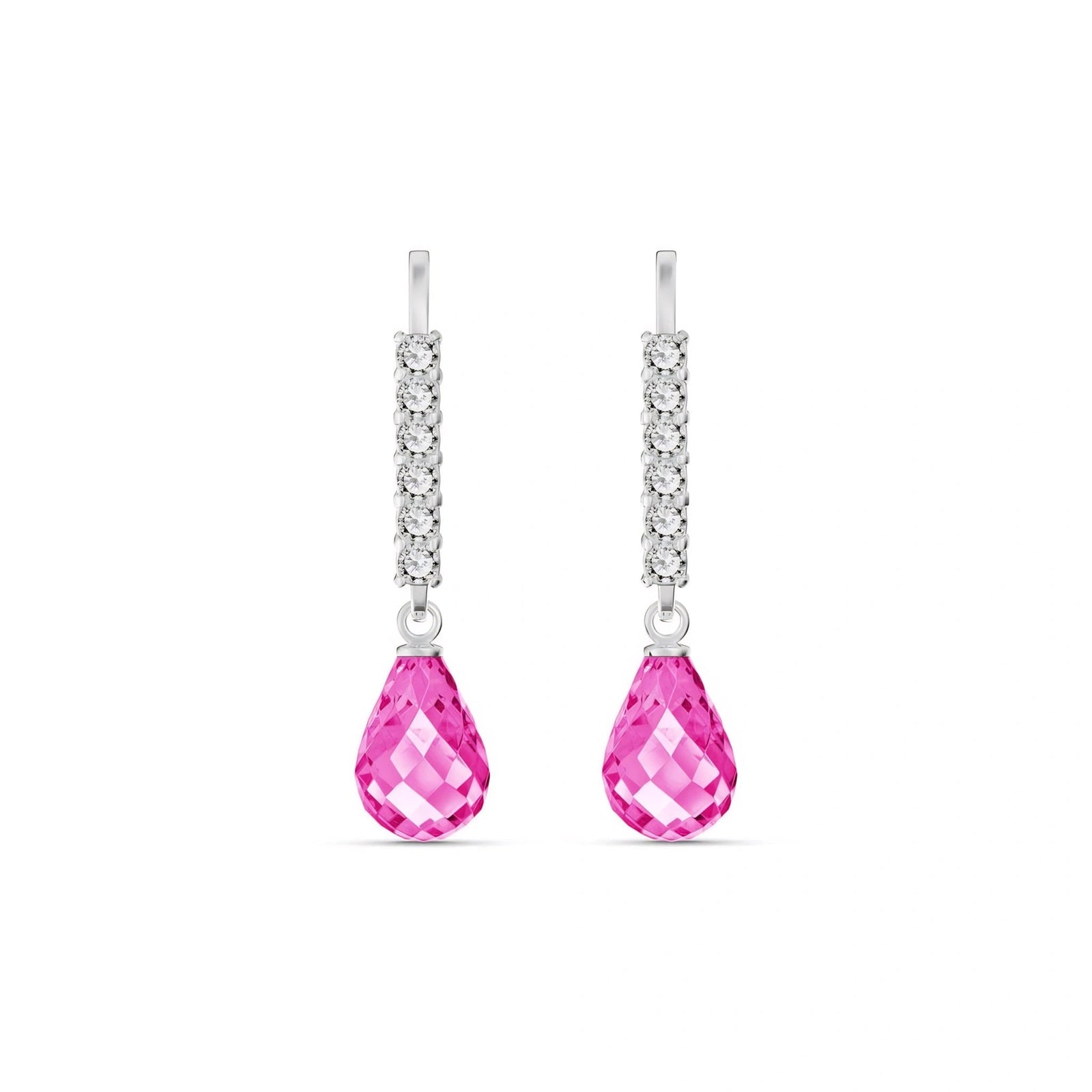 White Gold Diamond & Pink Topaz — Mariagiuliana