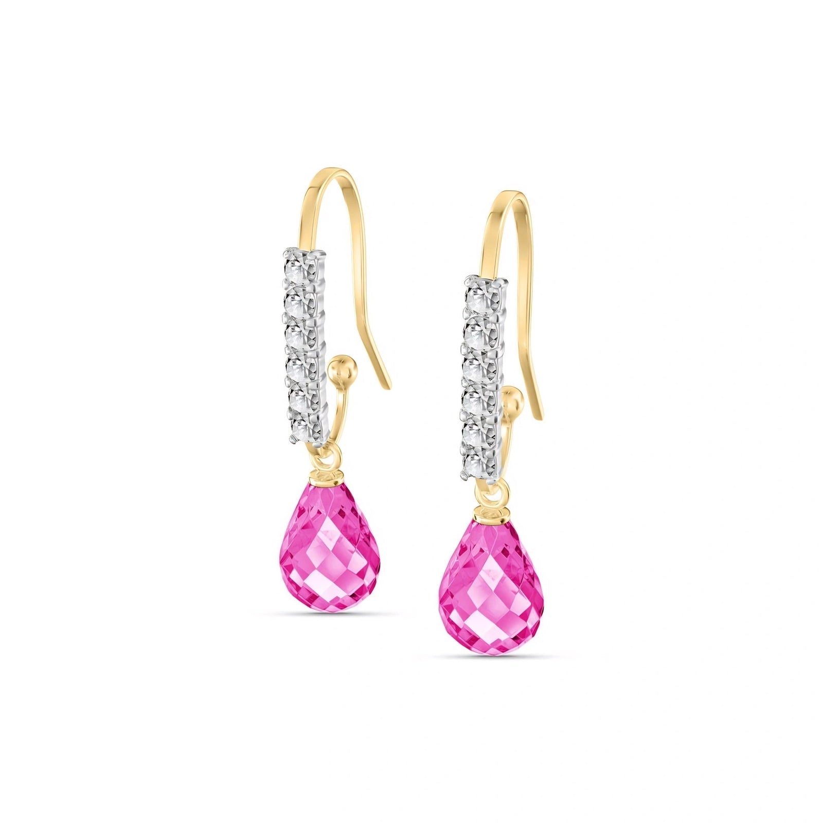 Yellow Gold Diamond & Pink Topaz — Mariagiuliana