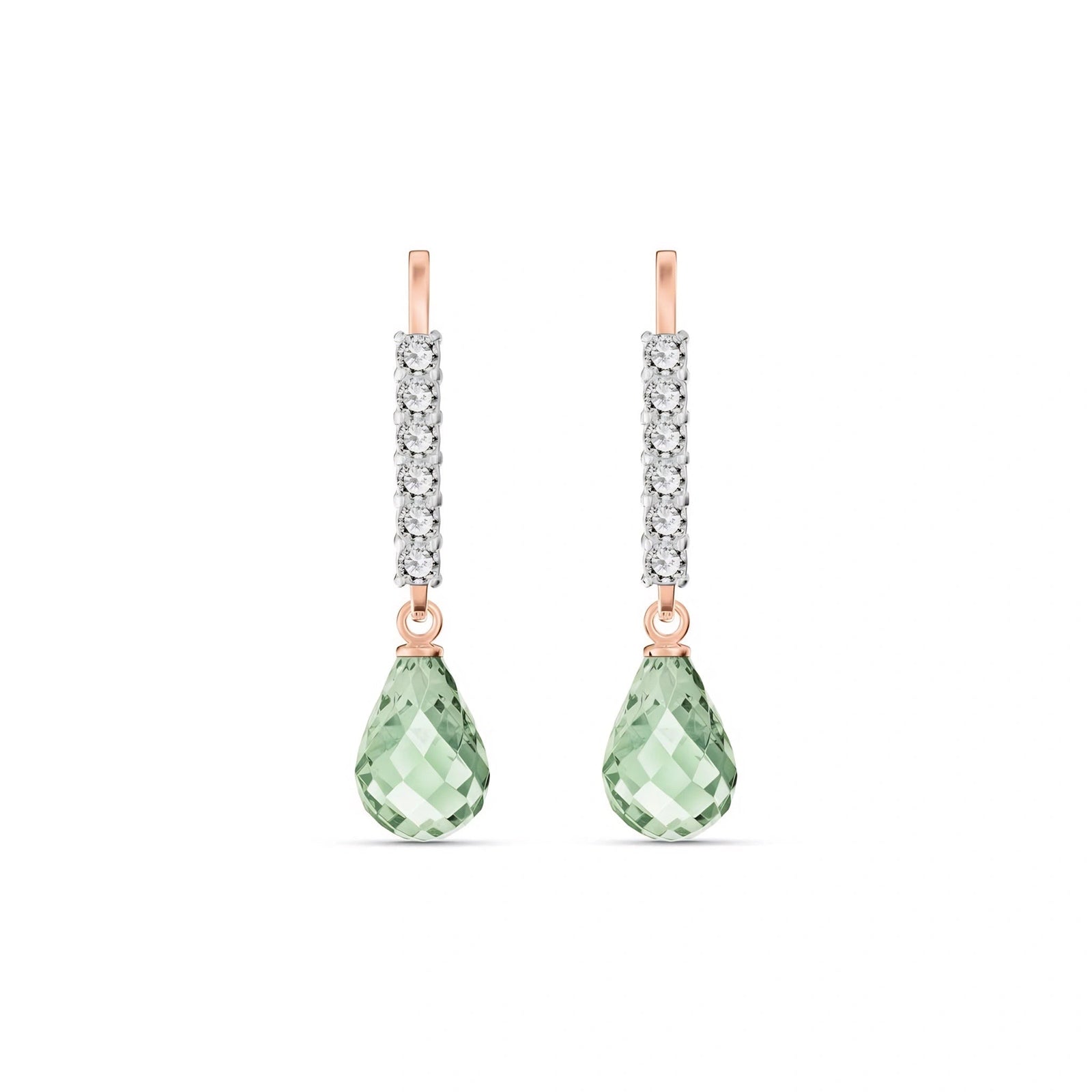 Rose Gold Green Amethyst & Diamond — Mariagiuliana