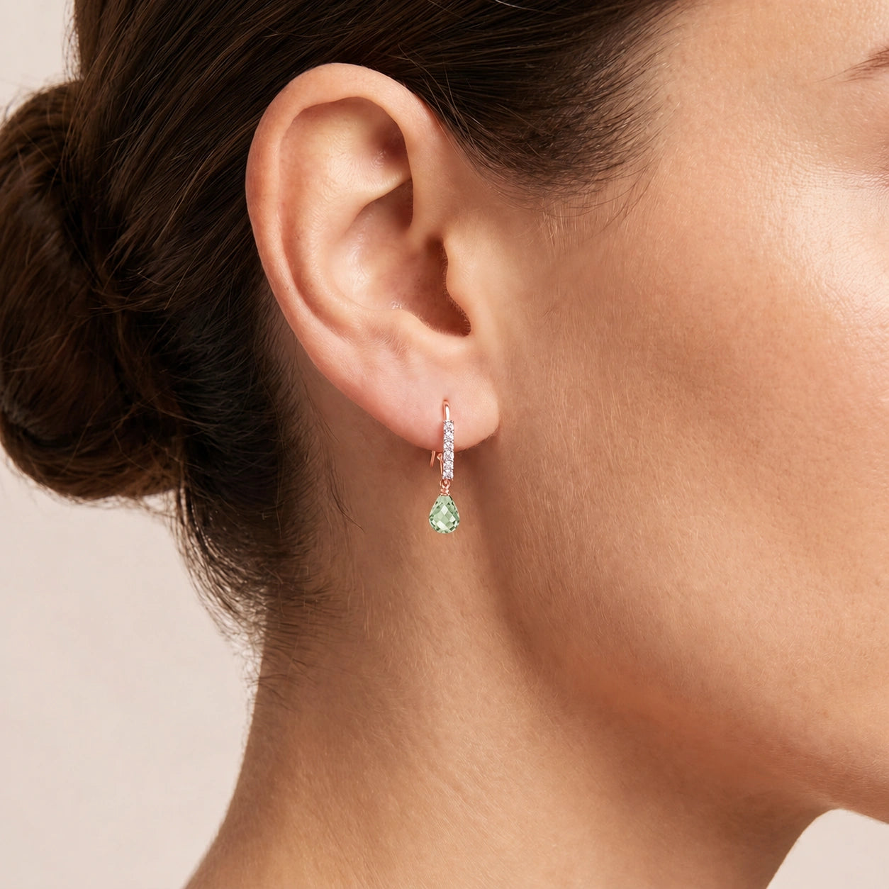 Rose Gold Green Amethyst & Diamond — Mariagiuliana