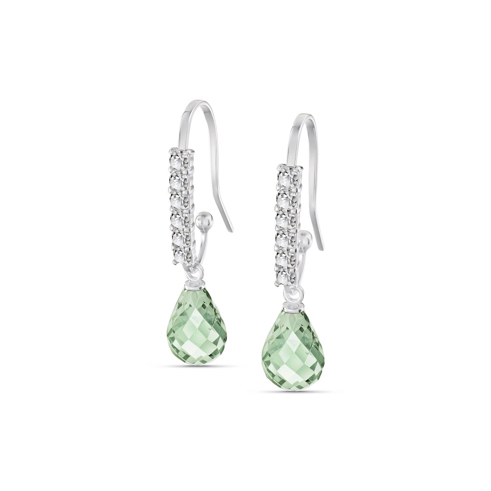 White Gold Green Amethyst & Diamond — Mariagiuliana