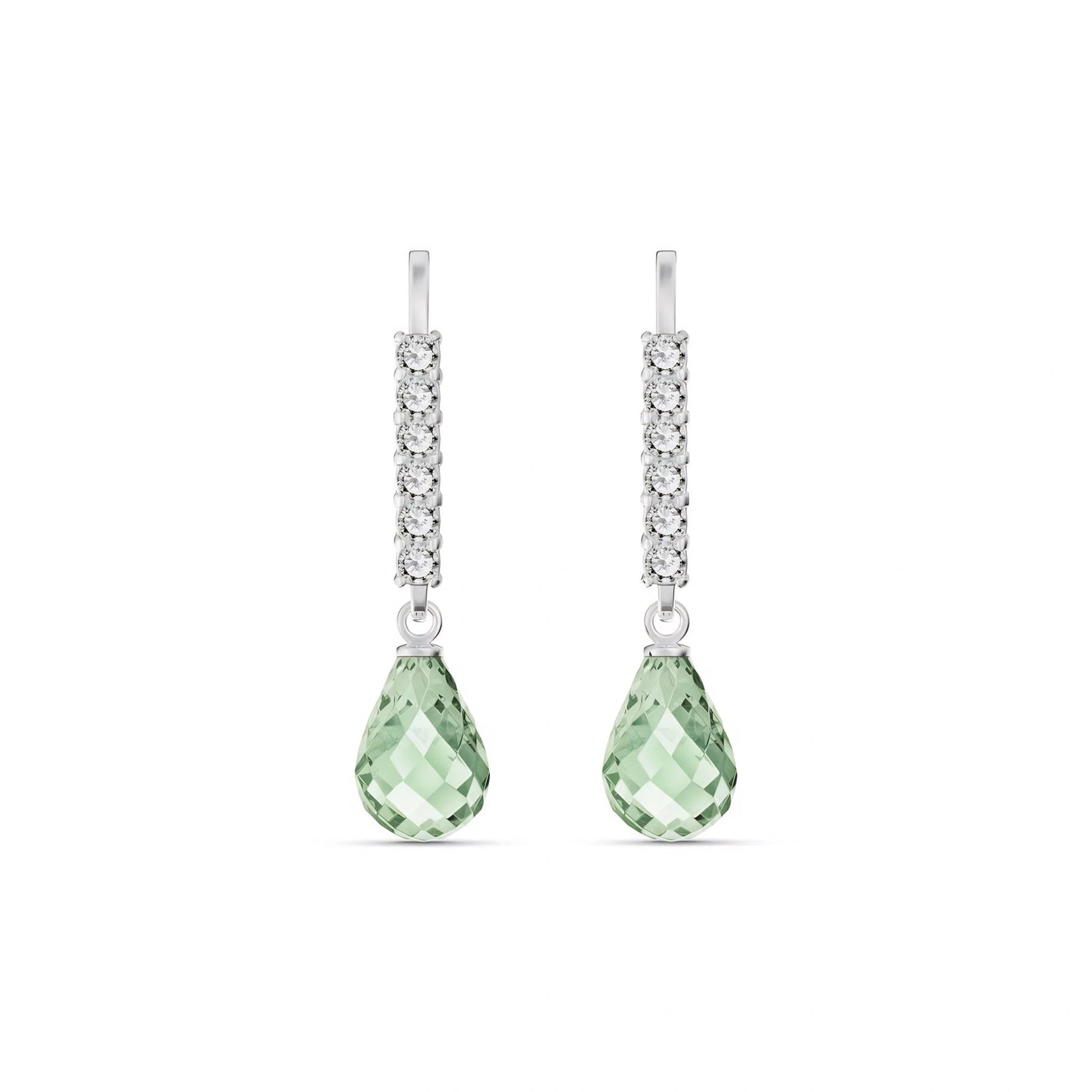 White Gold Green Amethyst & Diamond — Mariagiuliana