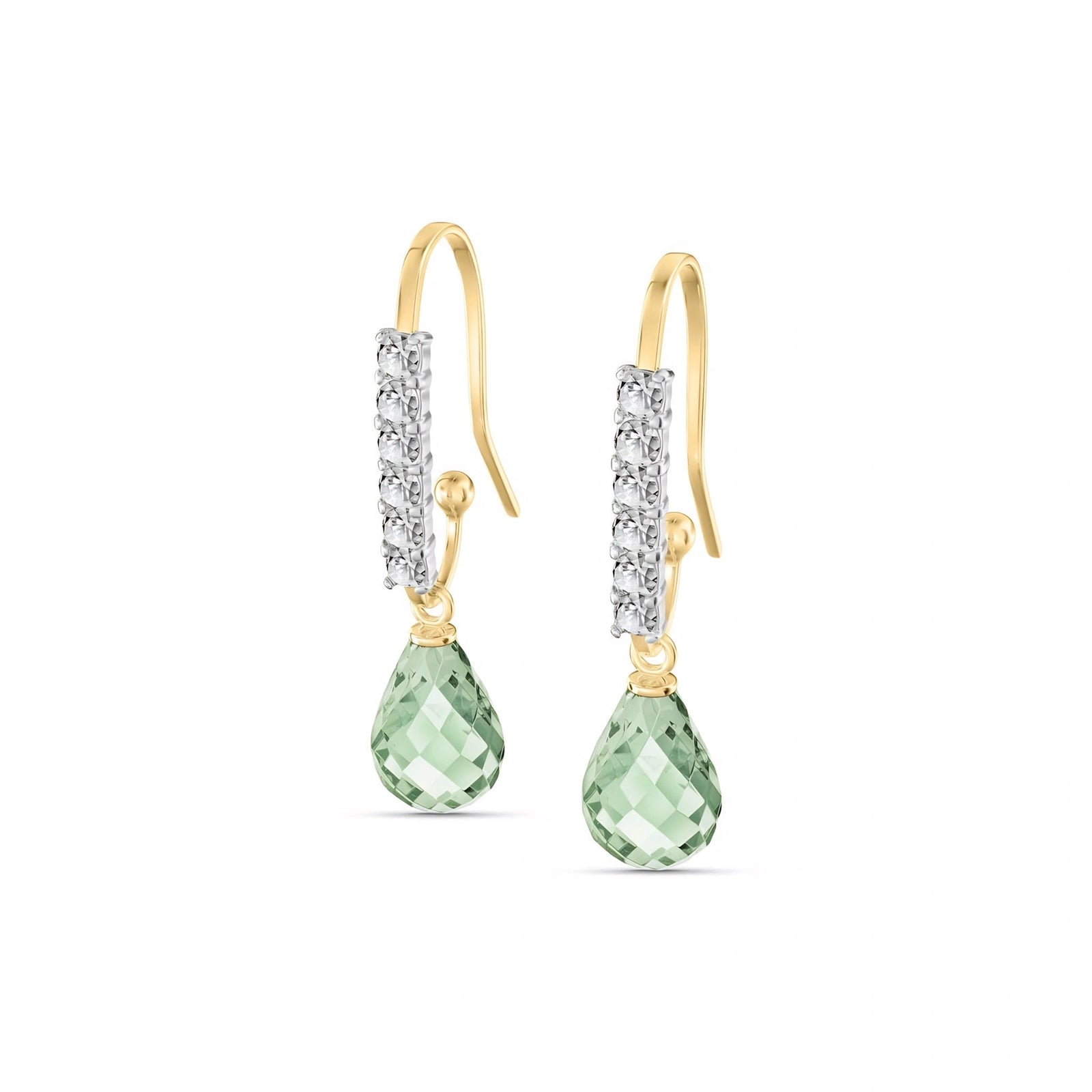 Yellow Gold Green Amethyst & Diamond — Mariagiuliana