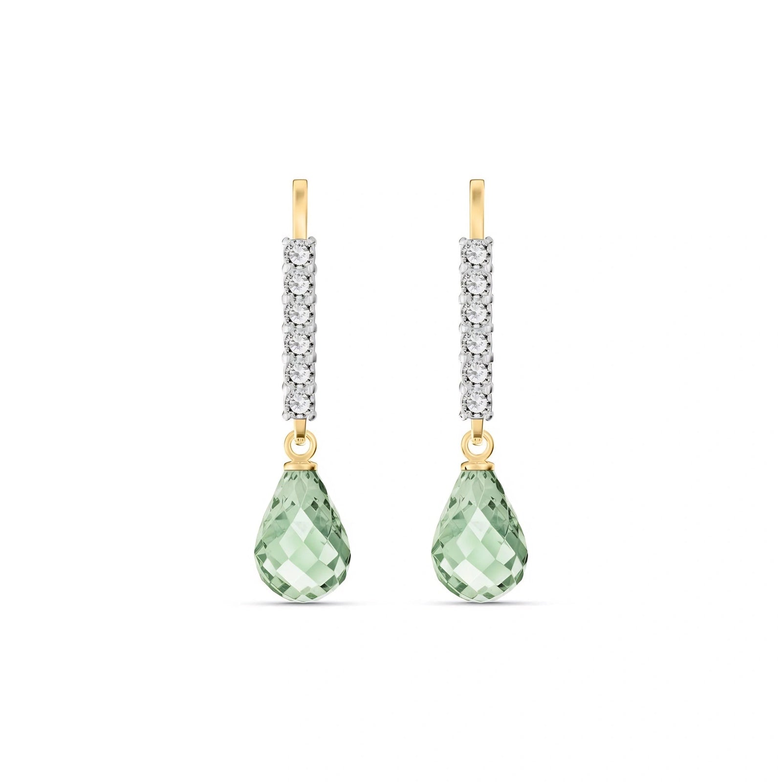 Yellow Gold Green Amethyst & Diamond — Mariagiuliana