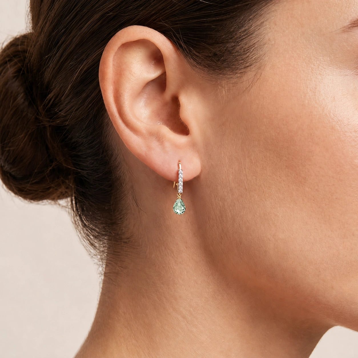 Yellow Gold Green Amethyst & Diamond — Mariagiuliana