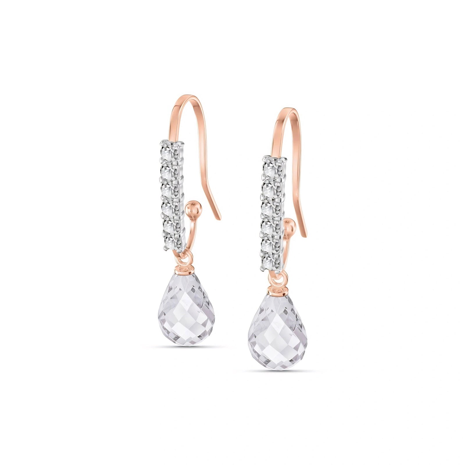 Rose Gold White Topaz & Diamond — Mariagiuliana