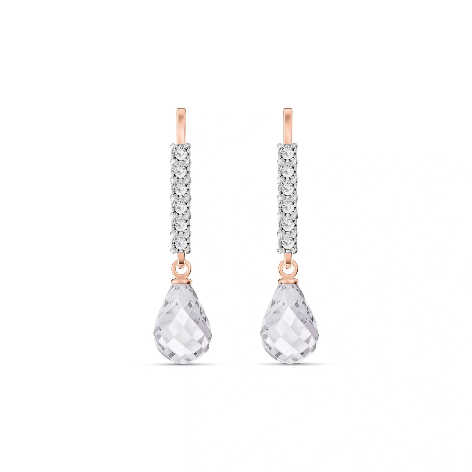 Rose Gold White Topaz & Diamond — Mariagiuliana