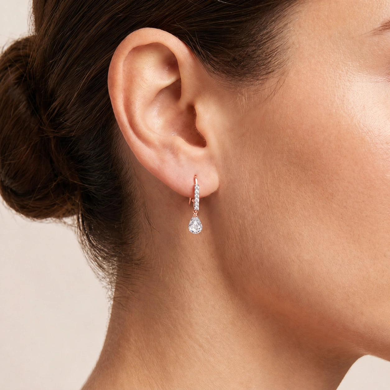 Rose Gold White Topaz & Diamond — Mariagiuliana