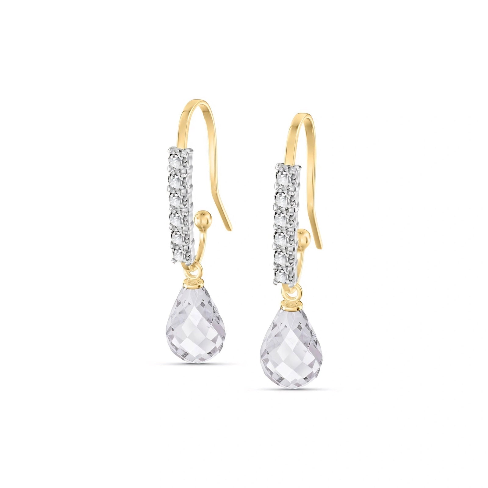 Yellow Gold White Topaz & Diamond — Mariagiuliana