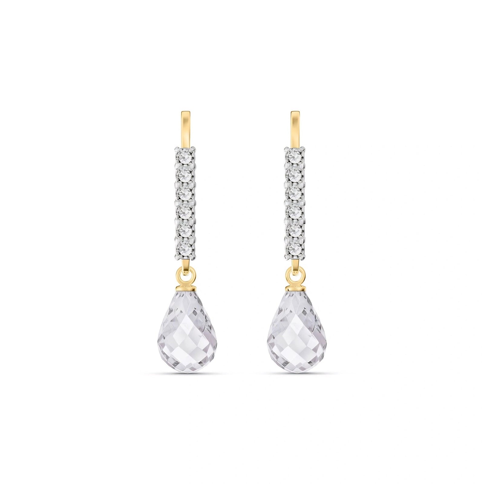 Yellow Gold White Topaz & Diamond — Mariagiuliana