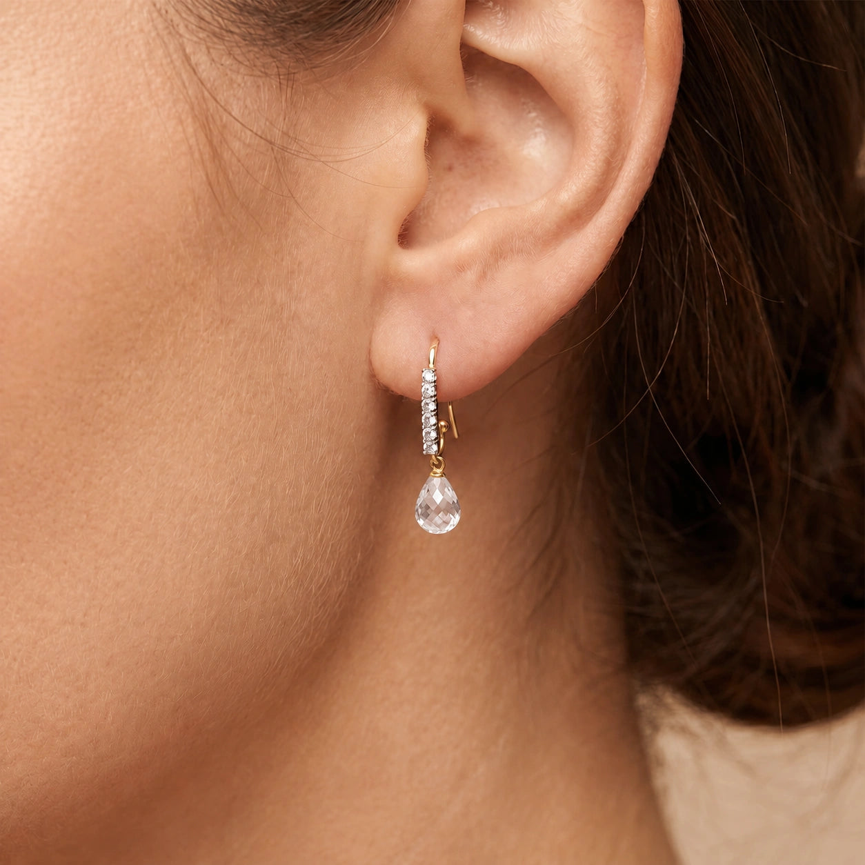 Yellow Gold White Topaz & Diamond — Mariagiuliana