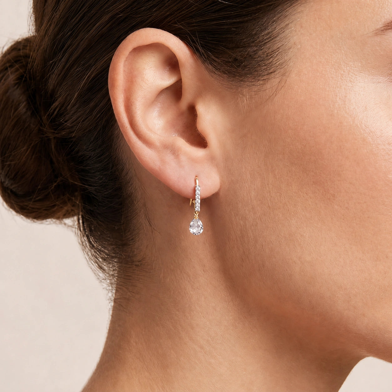 Yellow Gold White Topaz & Diamond — Mariagiuliana