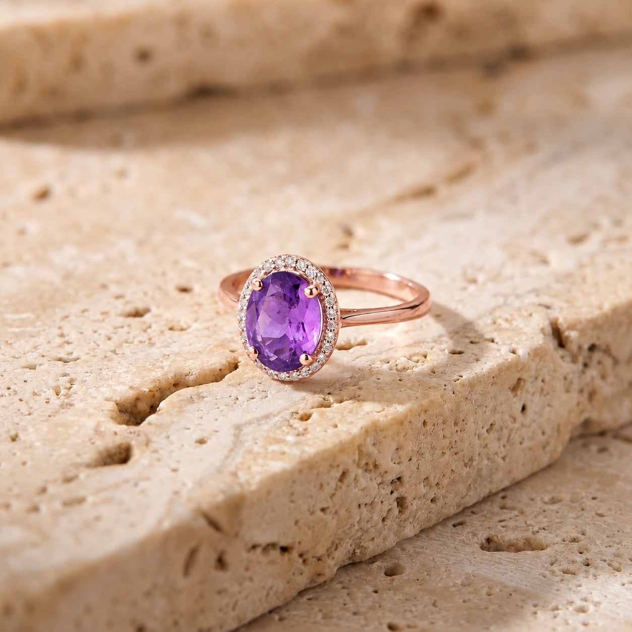 Rose Gold Diamond & Amethyst — Diodata