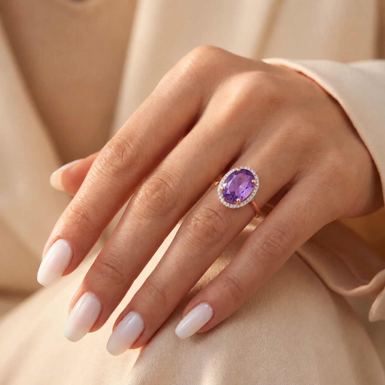 Rose Gold Diamond & Amethyst — Diodata