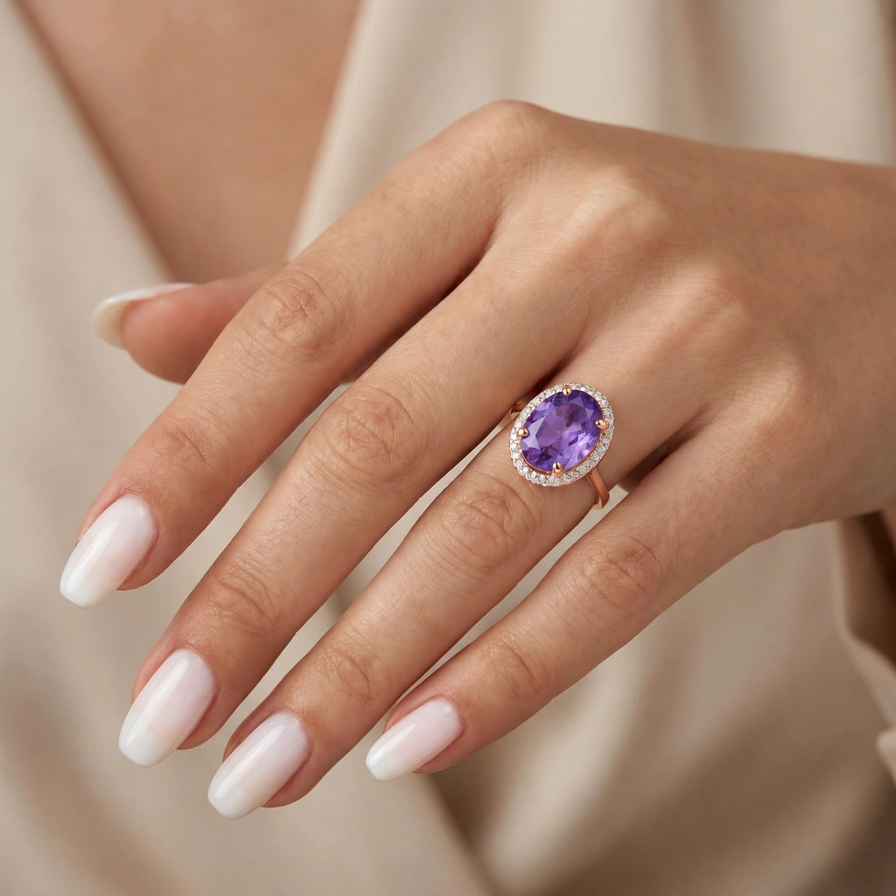 Rose Gold Diamond & Amethyst — Diodata