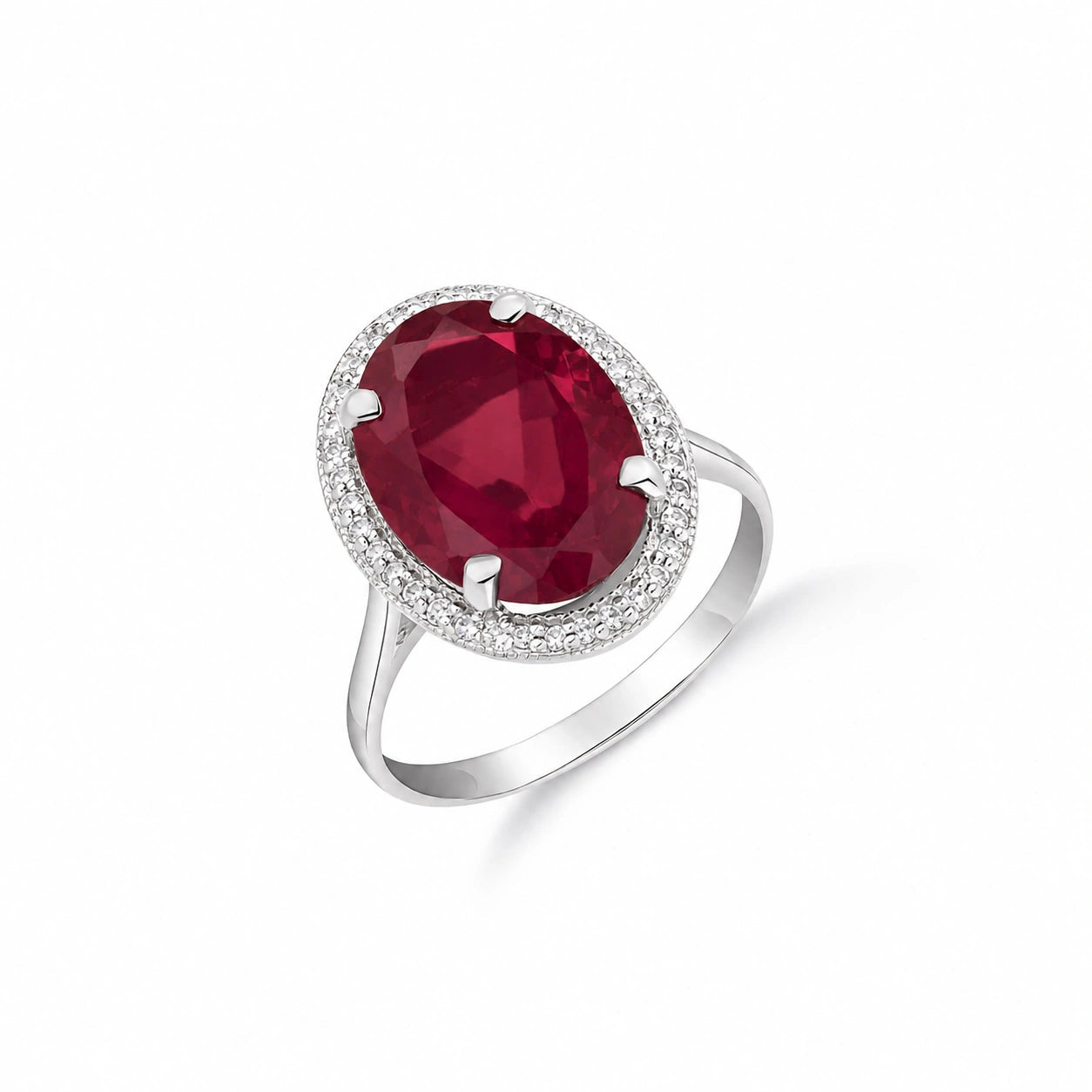 White Gold Diamond & Amethyst & Ruby — Diodata