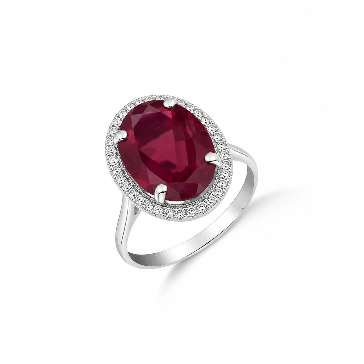 White Gold Diamond & Amethyst & Ruby — Diodata