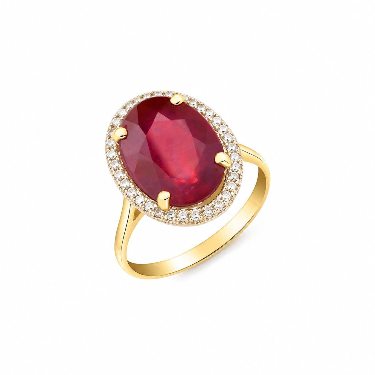Yellow Gold Diamond & Amethyst & Ruby — Diodata