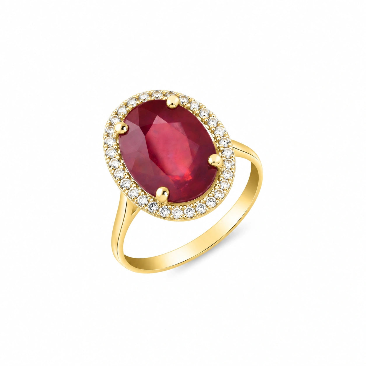 Yellow Gold Diamond & Amethyst & Ruby — Diodata