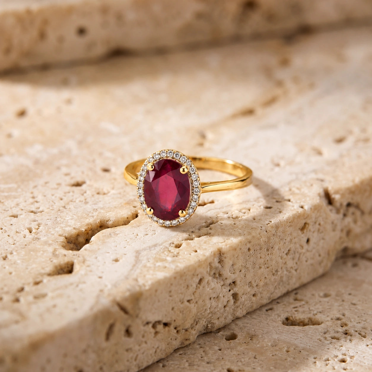 Yellow Gold Diamond & Amethyst & Ruby — Diodata