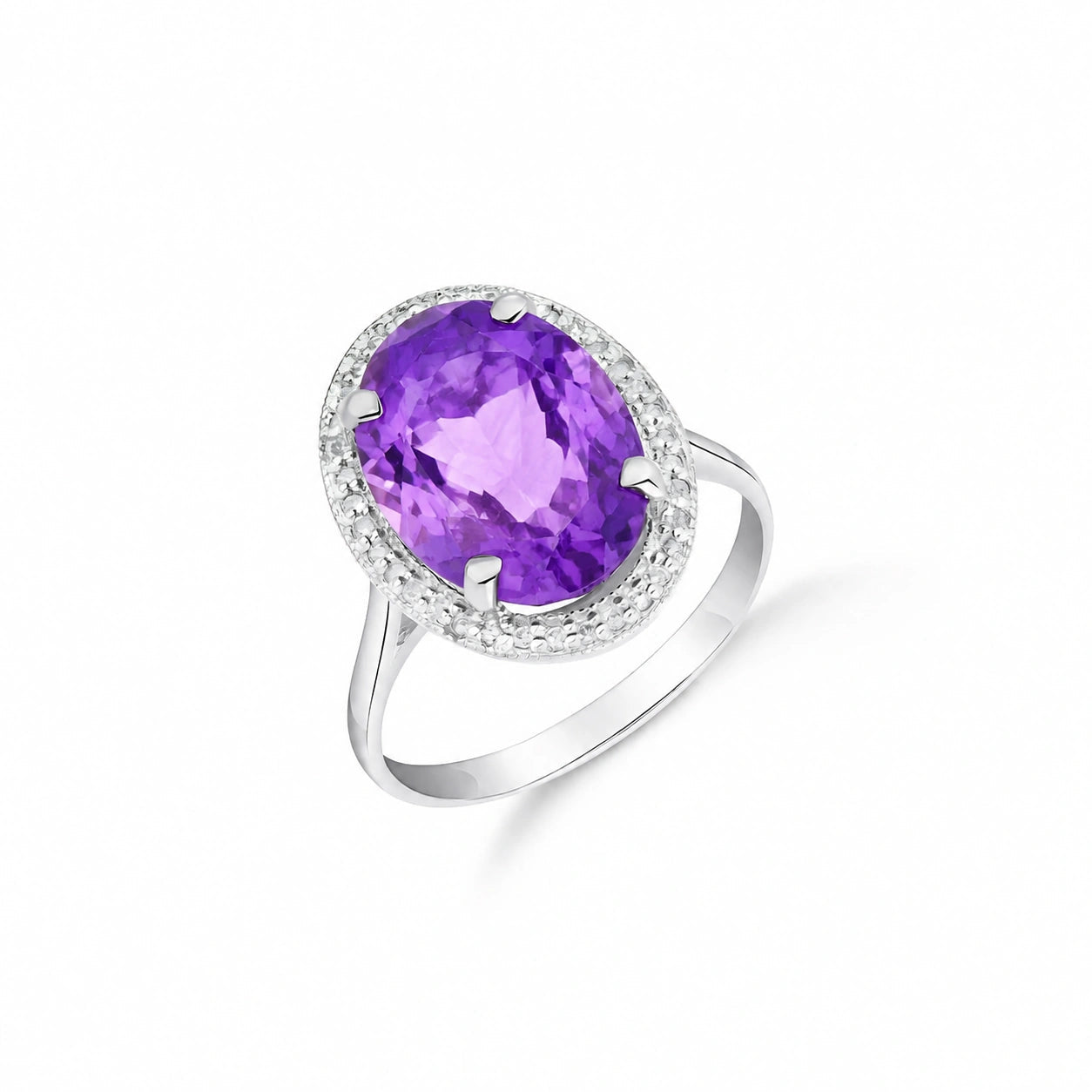 White Gold Diamond & Amethyst — Diodata