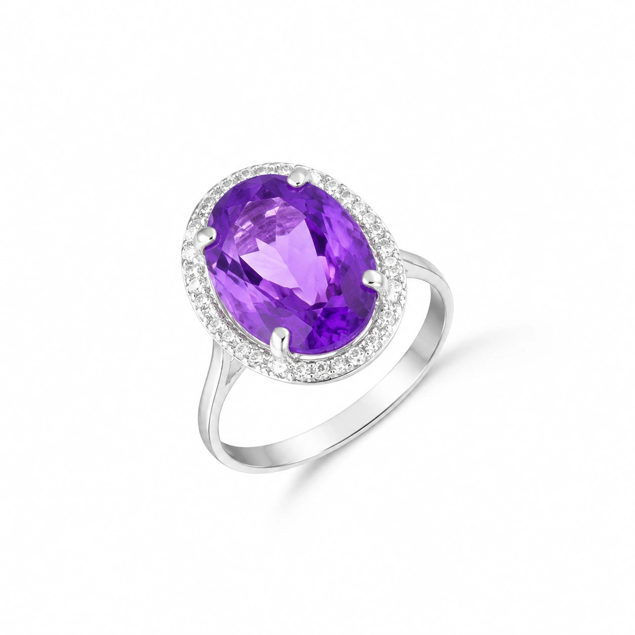 White Gold Diamond & Amethyst — Diodata