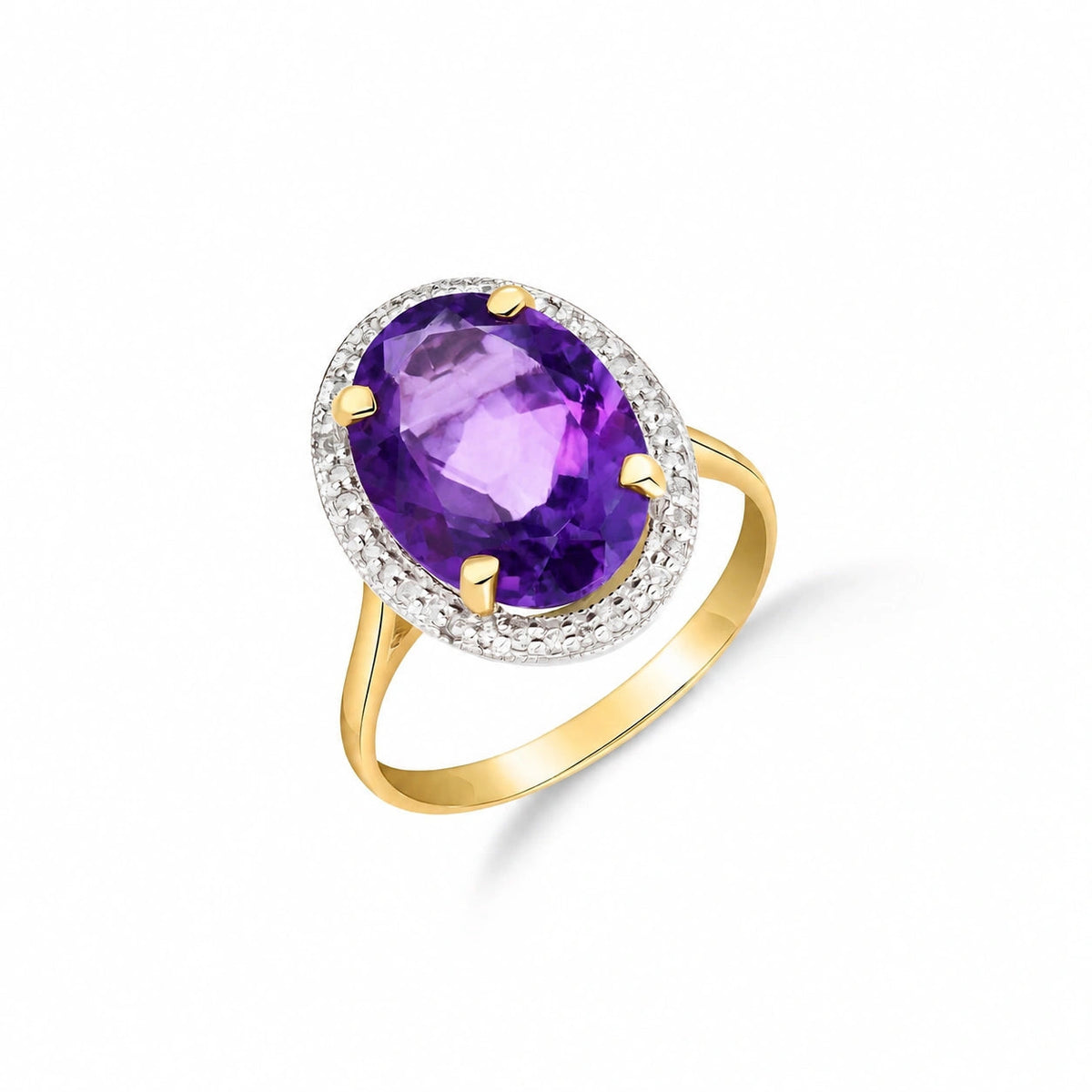 Yellow Gold Diamond & Amethyst — Diodata