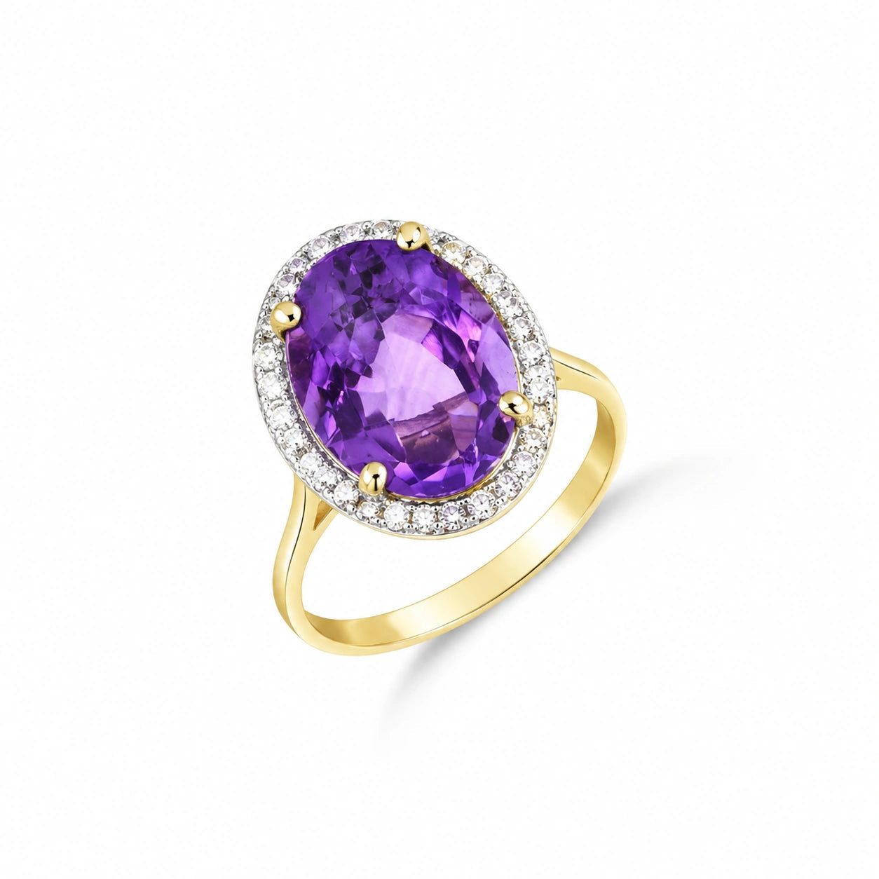 Yellow Gold Diamond & Amethyst — Diodata