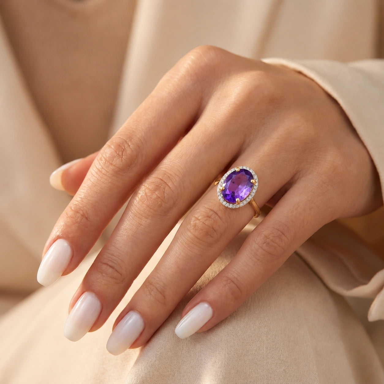 Yellow Gold Diamond & Amethyst — Diodata
