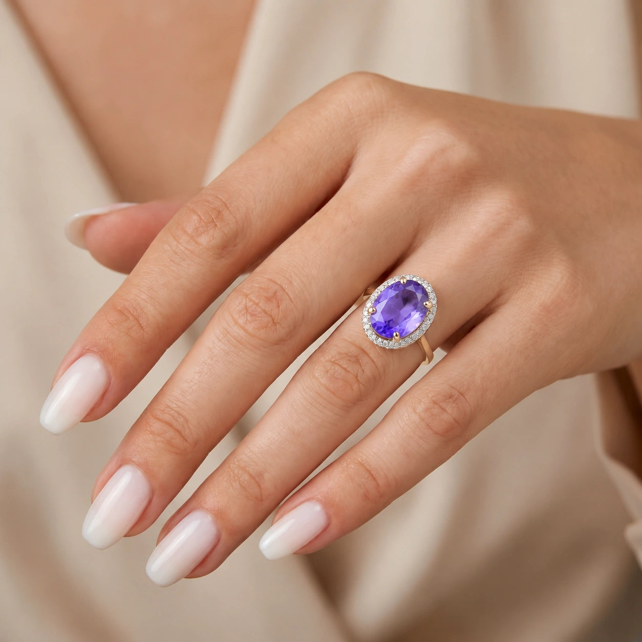 Yellow Gold Diamond & Amethyst — Diodata