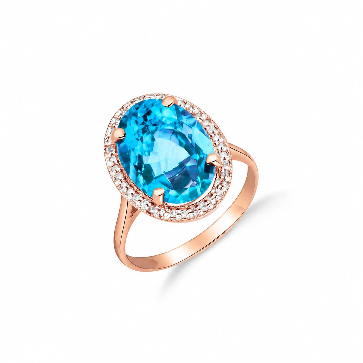 Rose Gold Diamond & Blue Topaz — Diodata