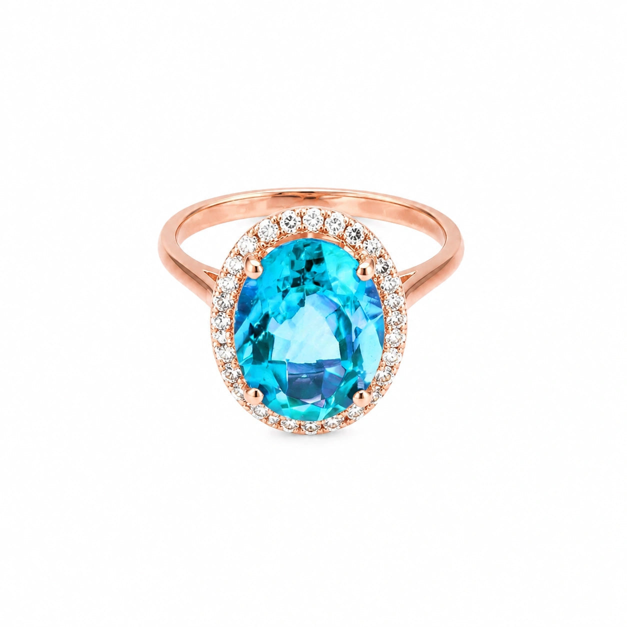 Rose Gold Diamond & Blue Topaz — Diodata