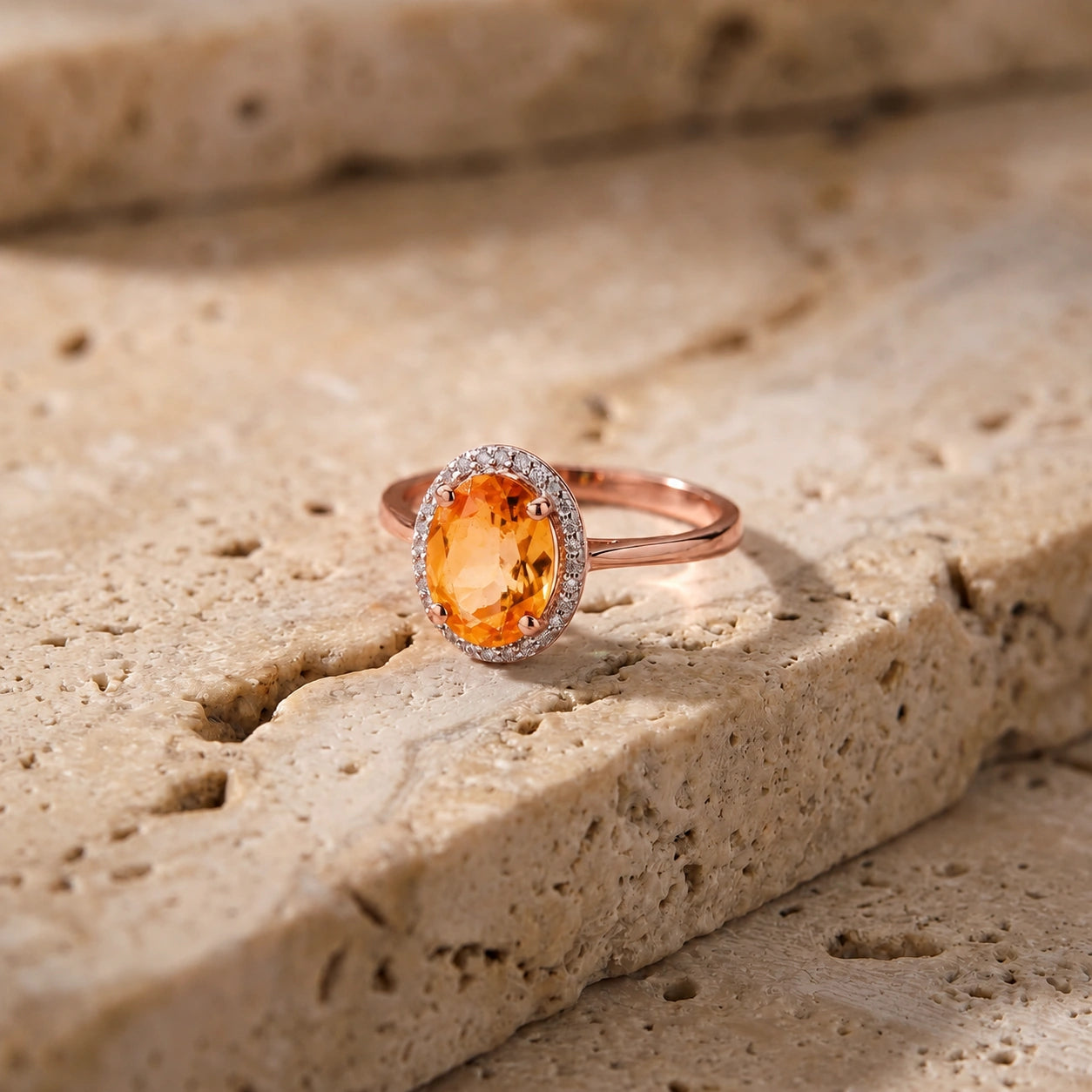 Rose Gold Diamond & Citrine — Diodata