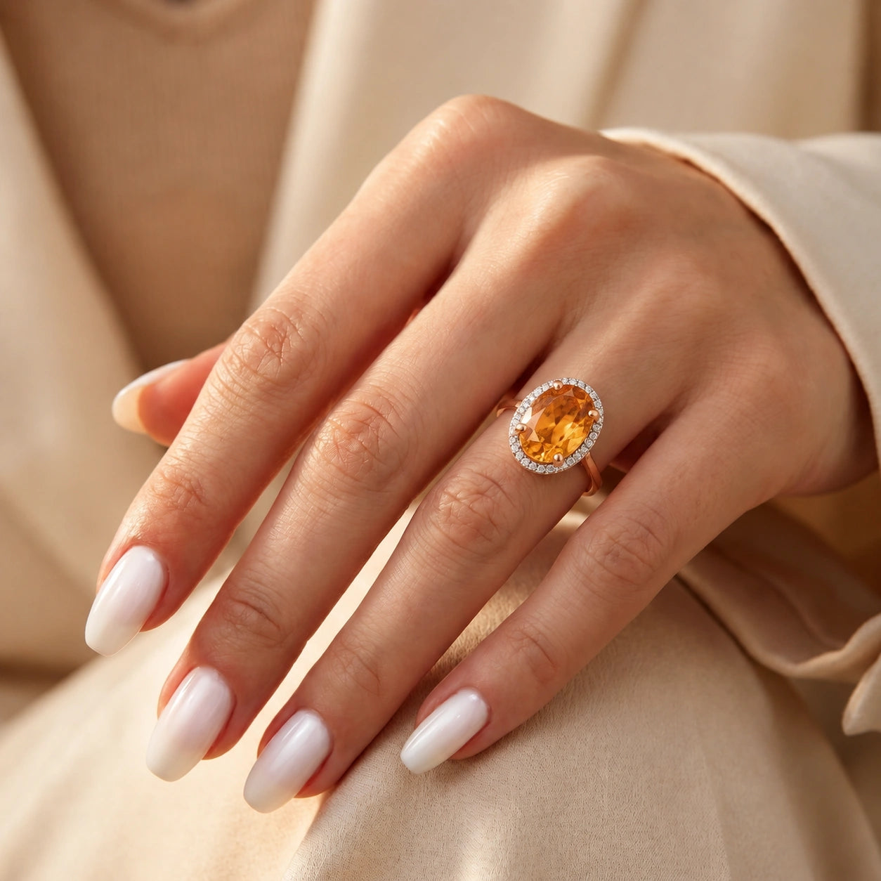 Rose Gold Diamond & Citrine — Diodata