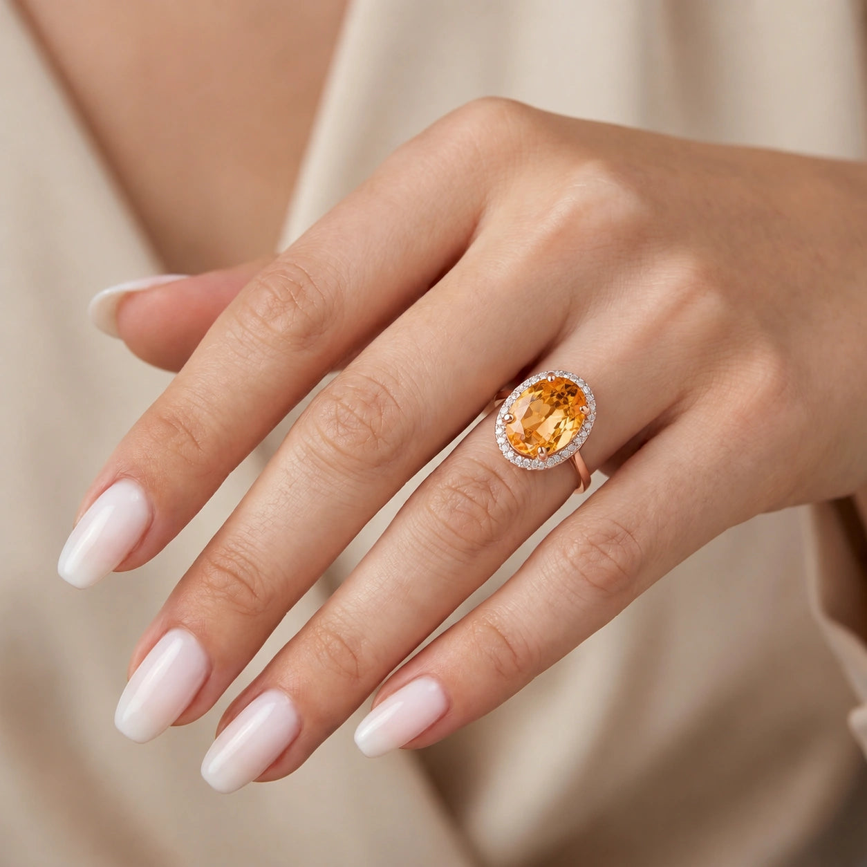 Rose Gold Diamond & Citrine — Diodata