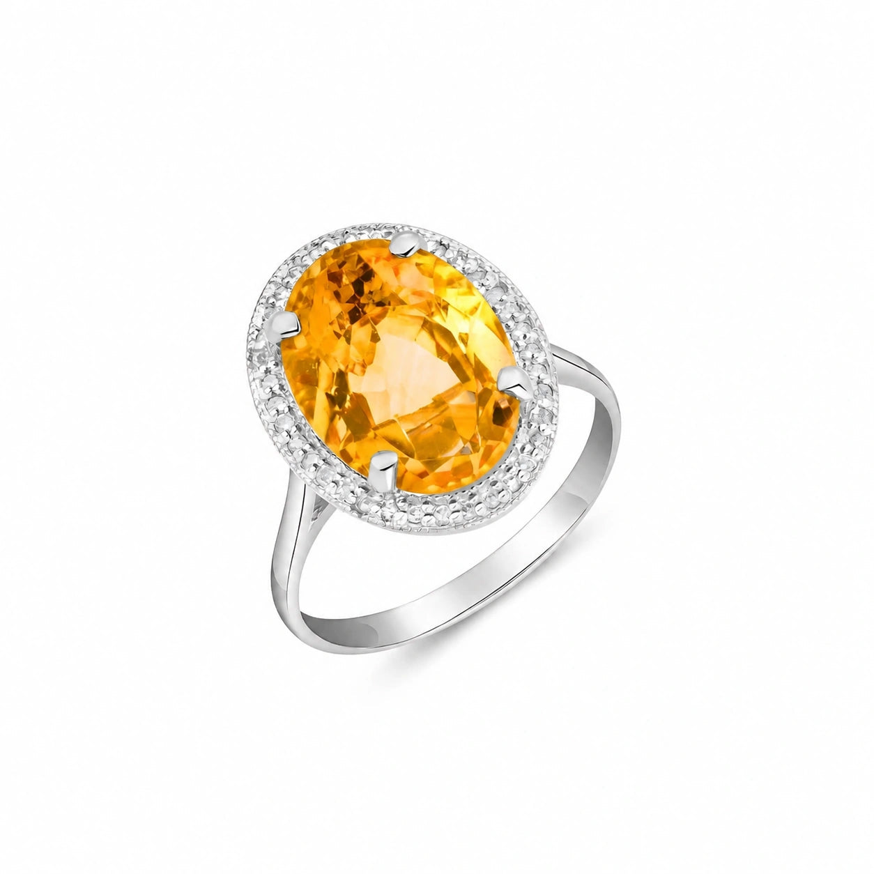 White Gold Diamond & Citrine — Diodata